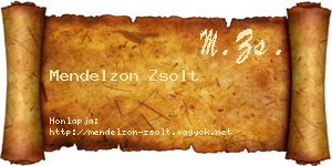 Mendelzon Zsolt névjegykártya